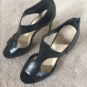 Franco Sarto Black leather Cut Out Heels
